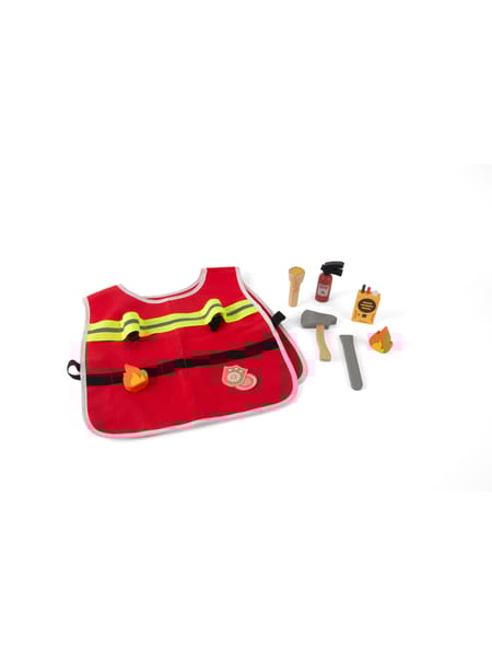 Firefighter Play Set Wood In Giftbox 10 Pcs