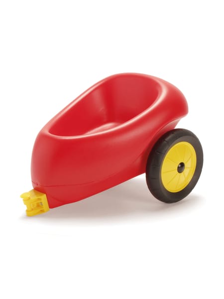 Rød og blå scooter med gule hjul til småbørn