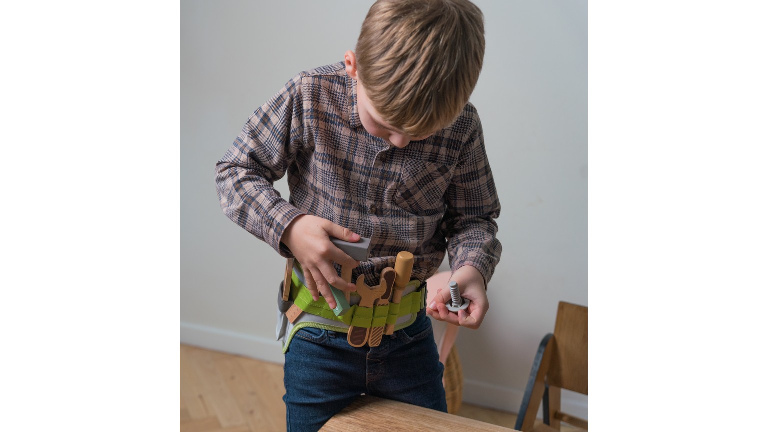 Werkzeuggürtel Holz Geschenkbox 11 Teile