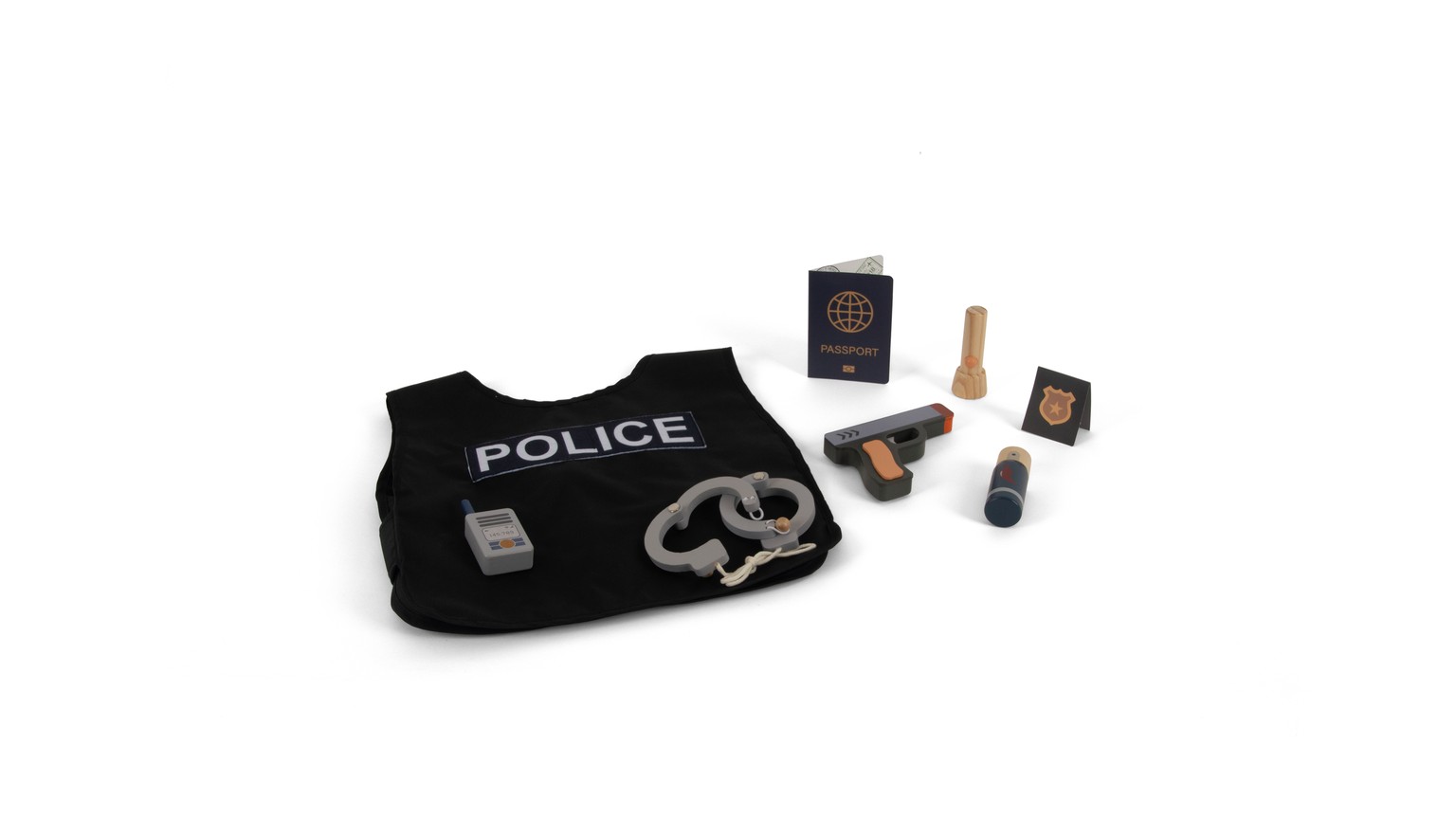 Police Set Wood In Giftbox 8 Pcs