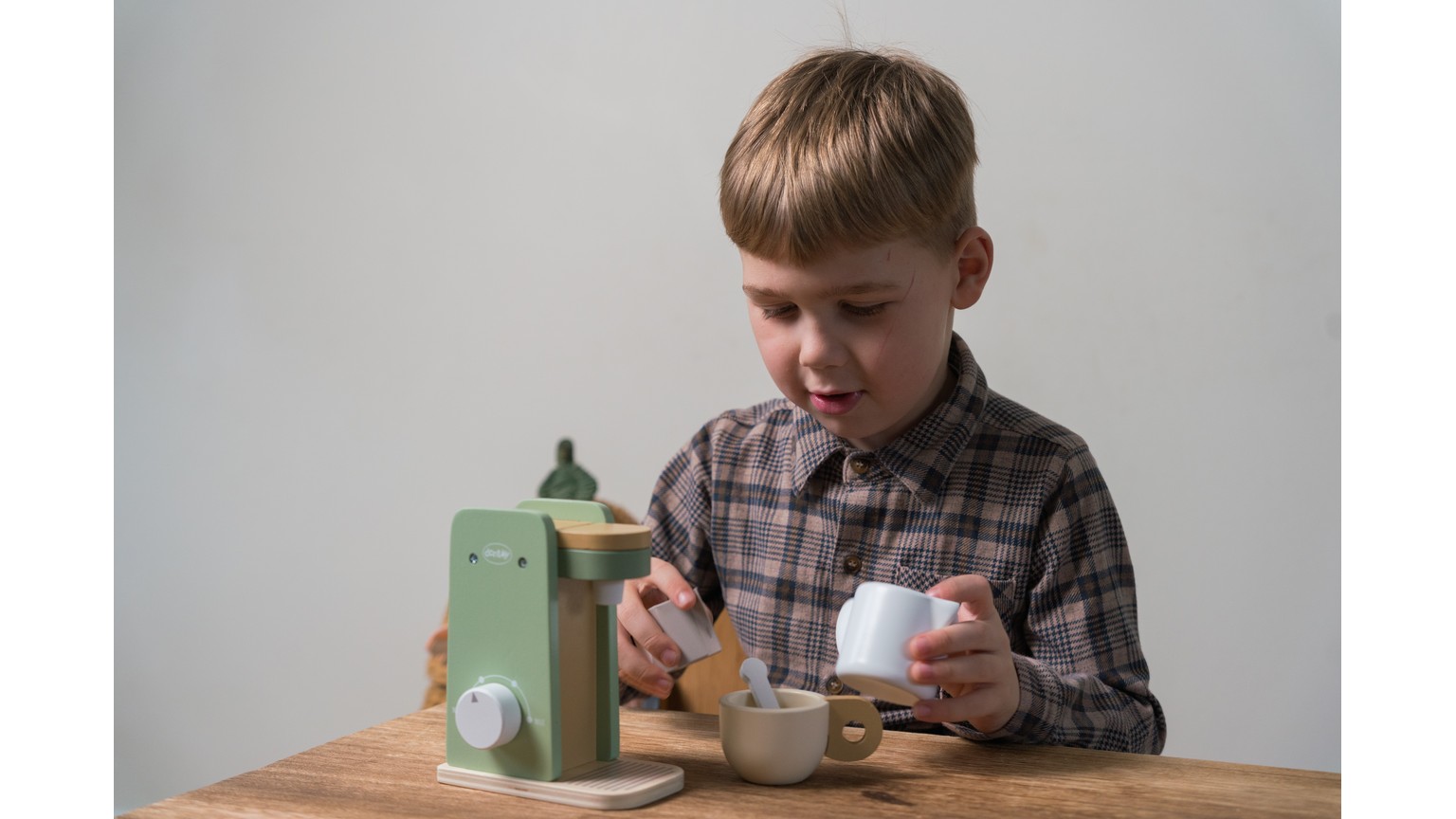 Kaffeemaschine Holz Geschenkbox 5 Teile