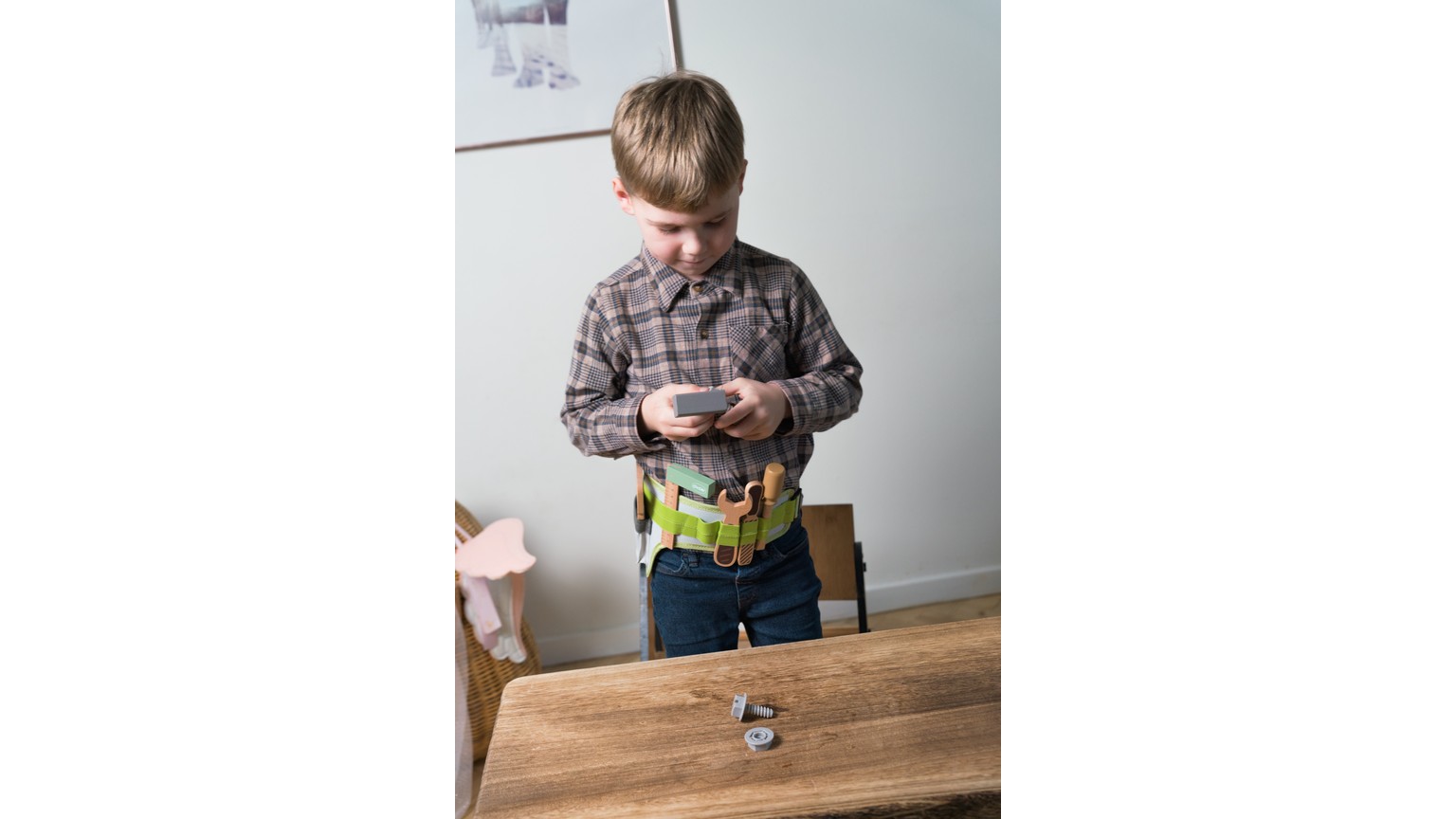 Werkzeuggürtel Holz Geschenkbox 11 Teile