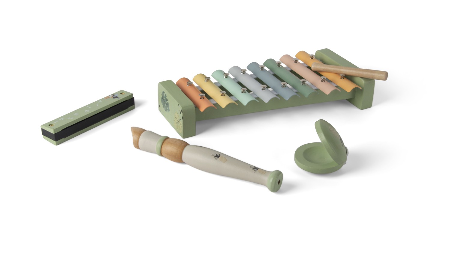 Multi musiksæt i træ i 5 dele