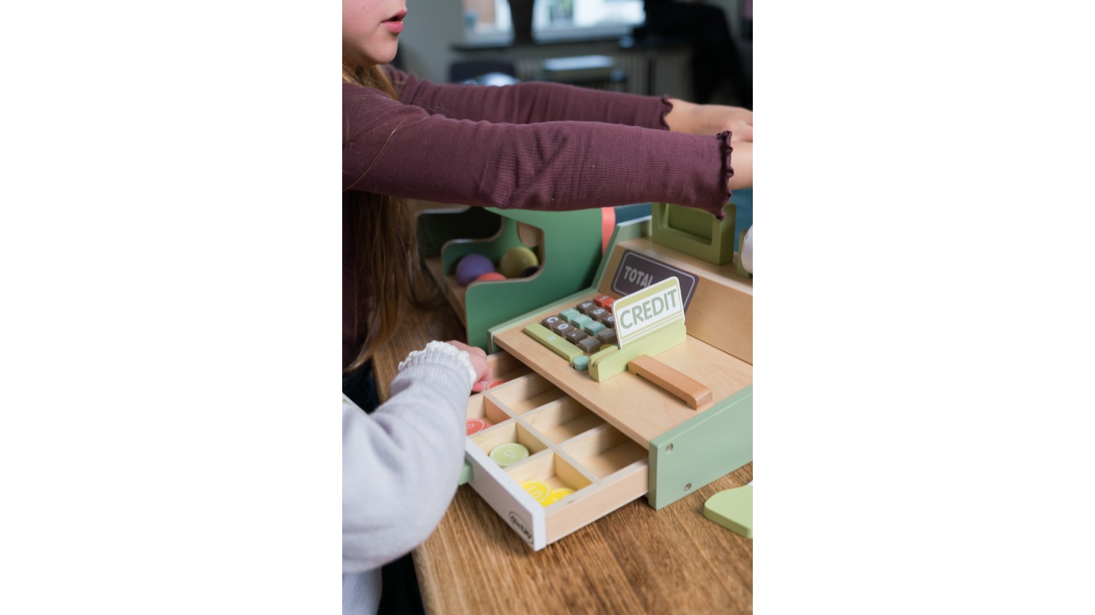 Kaufladenkkasse Holz Geschenkbox 17 Teile